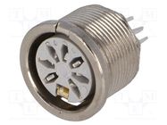 Connector: DIN; socket; female; PIN: 7; Layout: 270°; THT; 34V; 2A DELTRON