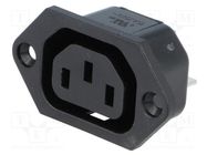 Connector: AC supply; socket; female; 10A; 250VAC; IEC 60320; IP30 SCHURTER