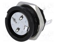 Socket; DIN; female; PIN: 3; Layout: 180°; for panel mounting,screw DELTRON