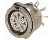 Socket; DIN; female; PIN: 7; Layout: 270°; for panel mounting,screw DELTRON