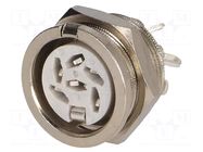 Connector: DIN; socket; female; PIN: 6; 240°; soldering; 34V; 2A; 10mΩ DELTRON