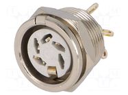 Connector: DIN; socket; female; PIN: 5; 240°; soldering; 34V; 2A; 10mΩ DELTRON