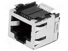 Socket; RJ45; PIN: 8; Cat: 5; shielded; gold-plated; Layout: 8p8c; SMT TE Connectivity