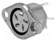 Connector: DIN; socket; female; PIN: 4; 216°; soldering; 34V; 2A; 10mΩ DELTRON