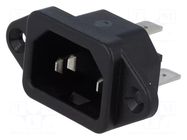 Connector: AC supply; socket; male; 10A; 250VAC; C14 (E),V-lock SCHURTER