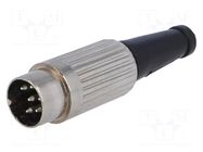 Connector: DIN; plug; male; PIN: 6; 240°; straight; for cable; 34V; 2A DELTRON