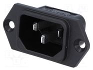 Connector: AC supply; socket; male; 10A; 250VAC; IEC 60320; C14 (E) SCHURTER