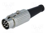 Connector: DIN; plug; male; PIN: 8; Layout: 270°; straight; for cable DELTRON