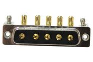 COMBO D-SUB CONN, R/A PLUG, DB-5W5, TH