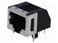 Connector: RJ45; socket; PIN: 8; Cat: 3; shielded,low profile; THT TE Connectivity