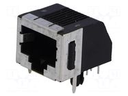 Connector: RJ45; socket; PIN: 8; Cat: 3; shielded,low profile; 8p8c TE Connectivity