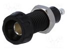 Socket; 4mm banana; 10A; 50VDC; 28.5mm; black; nickel plated; 10mΩ DELTRON