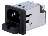 Connector: AC supply; socket; male; 10A; 250VAC; C14 (E); 5220 SCHURTER