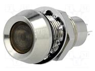 Indicator: LED; recessed; white cold; 24VDC; Ø12.7mm; IP67; brass MARL