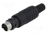 Connector: DIN mini; plug; male; PIN: 4; soldering; for cable SCHURTER