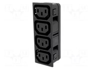 Connector: AC supply; splitter; 10A; 250VAC; C13 (F); IEC 60320 SCHURTER