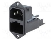 Connector: AC supply; socket; male; 10A; 250VAC; IEC 60320; C14 (E) SCHURTER