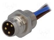 Connector: M8; 0.2m; male; PIN: 4; IP67; socket CONEC