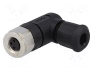 Connector: M8; female; PIN: 3; angled 90°; for cable; plug; IP67 CONEC