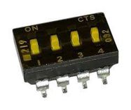 DIP SWITCH, 0.1A, 50VDC, 4POS, SMD