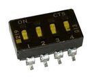 DIP SWITCH, 0.1A, 50VDC, 4POS, SMD
