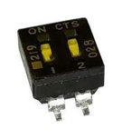 DIP SWITCH, 0.1A, 50VDC, 2POS, SMD
