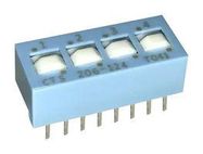 DIP SWITCH, 0.1A, 50VDC, 4POS, THT