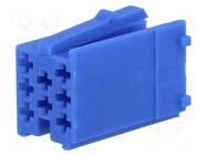 Connector housing; plug; mini ISO; PIN: 8; blue 4CARMEDIA