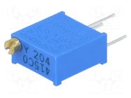 Potentiometer: mounting; multiturn; 200kΩ; 500mW; THT; ±10%; linear BOURNS