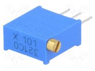 Potentiometer: mounting; multiturn; 100Ω; 500mW; THT; ±10%; linear BOURNS