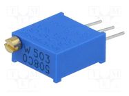 Potentiometer: mounting; multiturn; 50kΩ; 500mW; THT; ±10%; linear BOURNS