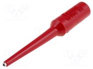 Probe tip; 3A; red; Tip diameter: 1.02mm; Socket size: 4mm; 70VDC POMONA