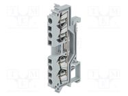 Splice terminal: rail; 2.5mm2; ways: 1; terminals: 4; grey; TS35 WAGO