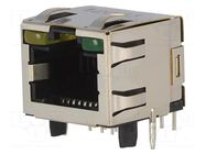 Connector: RJ45; socket; PIN: 8; Cat: 5; shielded,with LED; 8p8c TE Connectivity
