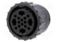 Connector: circular; plug; female; PIN: 16(4+12); w/o contacts TE Connectivity