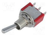 Switch: toggle; Pos: 2; SPDT; ON-(ON); 2A/250VAC; 5A/28VDC; -35÷80°C LIGHT COUNTRY CO., LTD.