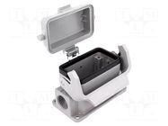 Enclosure for connectors: HDC; size 10B; Han® B; IP65; with latch HARTING