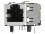 Socket; RJ45; PIN: 8; Cat: 5; shielded; Layout: 8p8c; on PCBs; THT TE Connectivity
