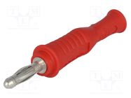 Plug; 4mm banana; 36A; 30VAC; 60VDC; red; non-insulated ELECTRO-PJP
