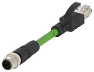 SENSOR CORD, 4P M12 PLUG-RJ45 PLUG, 3M