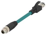 SENSOR CORD, 8P M12 PLUG-RJ45 PLUG, 1M