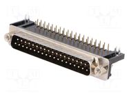 Connector: D-Sub; PIN: 37; socket; male; angled 90°; THT; UNC 4-40 CONNFLY