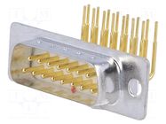 Connector: D-Sub; PIN: 15; socket; male; on PCBs; angled 90°; THT CONNFLY