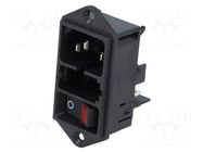 Connector: AC supply; socket; male; 10A; 250VAC; C14 (E); DD11 SCHURTER