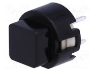 Switch: keypad; Pos: 2; SPST-NO; 0.01A/32VDC; black; THT; 1.3N; 50mΩ 