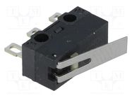 Microswitch SNAP ACTION; 3A/125VAC; 2A/30VDC; with lever; SPDT OMRON Electronic Components