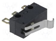 Microswitch SNAP ACTION; 3A/125VAC; 2A/30VDC; SPDT; ON-(ON); D2F OMRON Electronic Components