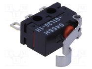 Microswitch SNAP ACTION; 0.1A/125VAC; 0.1A/30VDC; SPDT; ON-(ON) OMRON Electronic Components