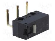 Microswitch SNAP ACTION; 0.1A/30VDC; without lever; SPDT; Pos: 2 