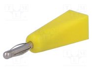 Plug; 2mm banana; 5A; yellow; on cable; Connection: soldered DONAU ELEKTRONIK